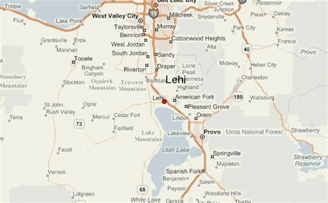 utah map with cities lehi